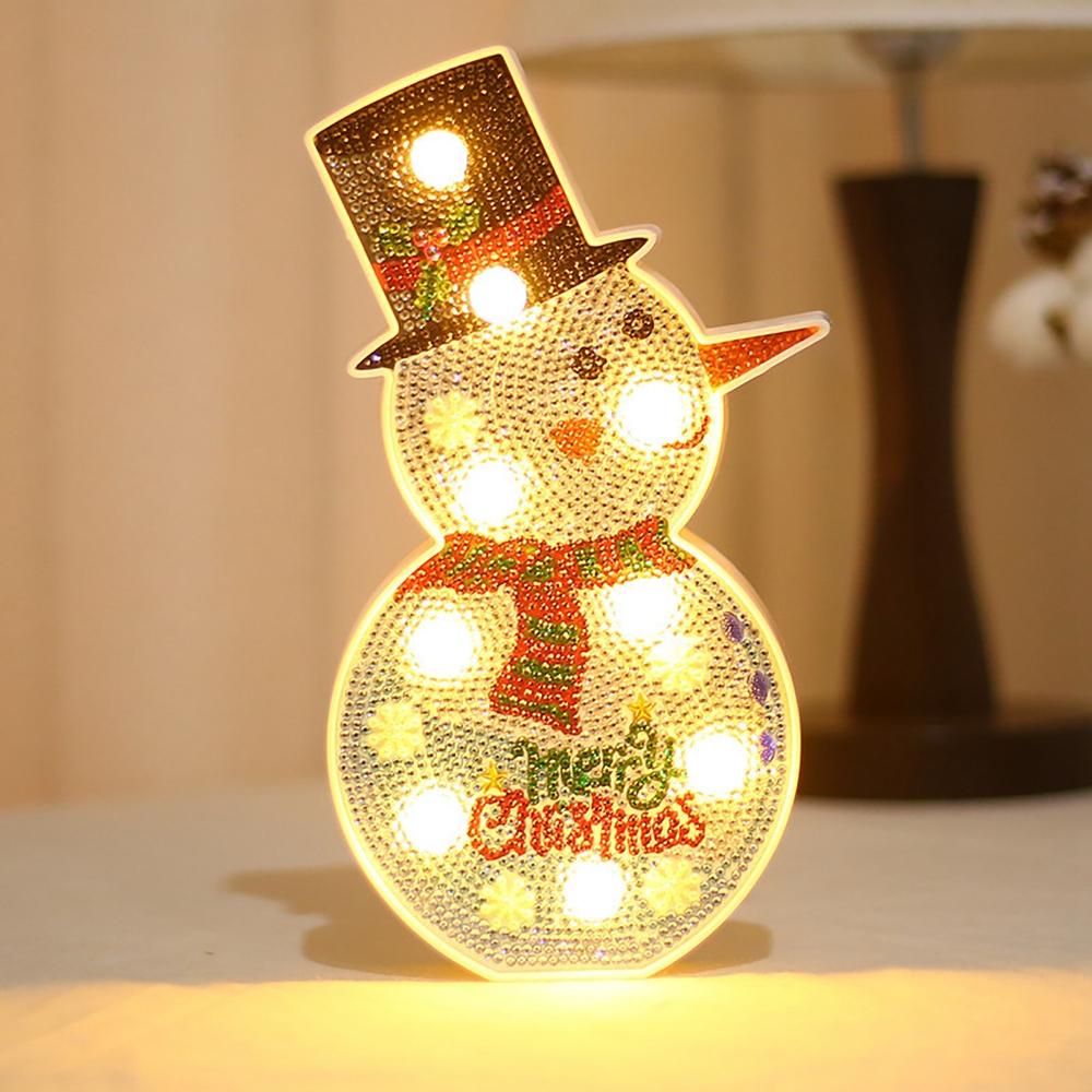 Diamantlicht Noëlle – DIY LED Kerstnachtlampje met Kerstboom en Sneeuwpop