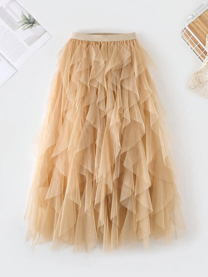 Damesrok Elegante Meerlaags Volant Romantische Feestjurk