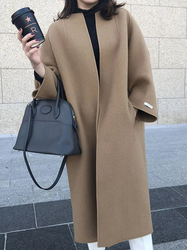 Dames Trenchcoat Lange Pasvorm Warm voor Dagelijks Leven
