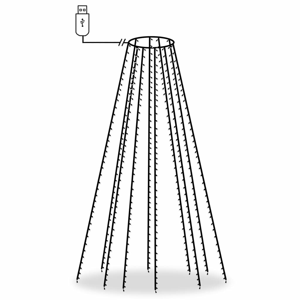 Kerstboomlicht Aurora – 400 Warmwitte LED Boomverlichting voor 4 Meter