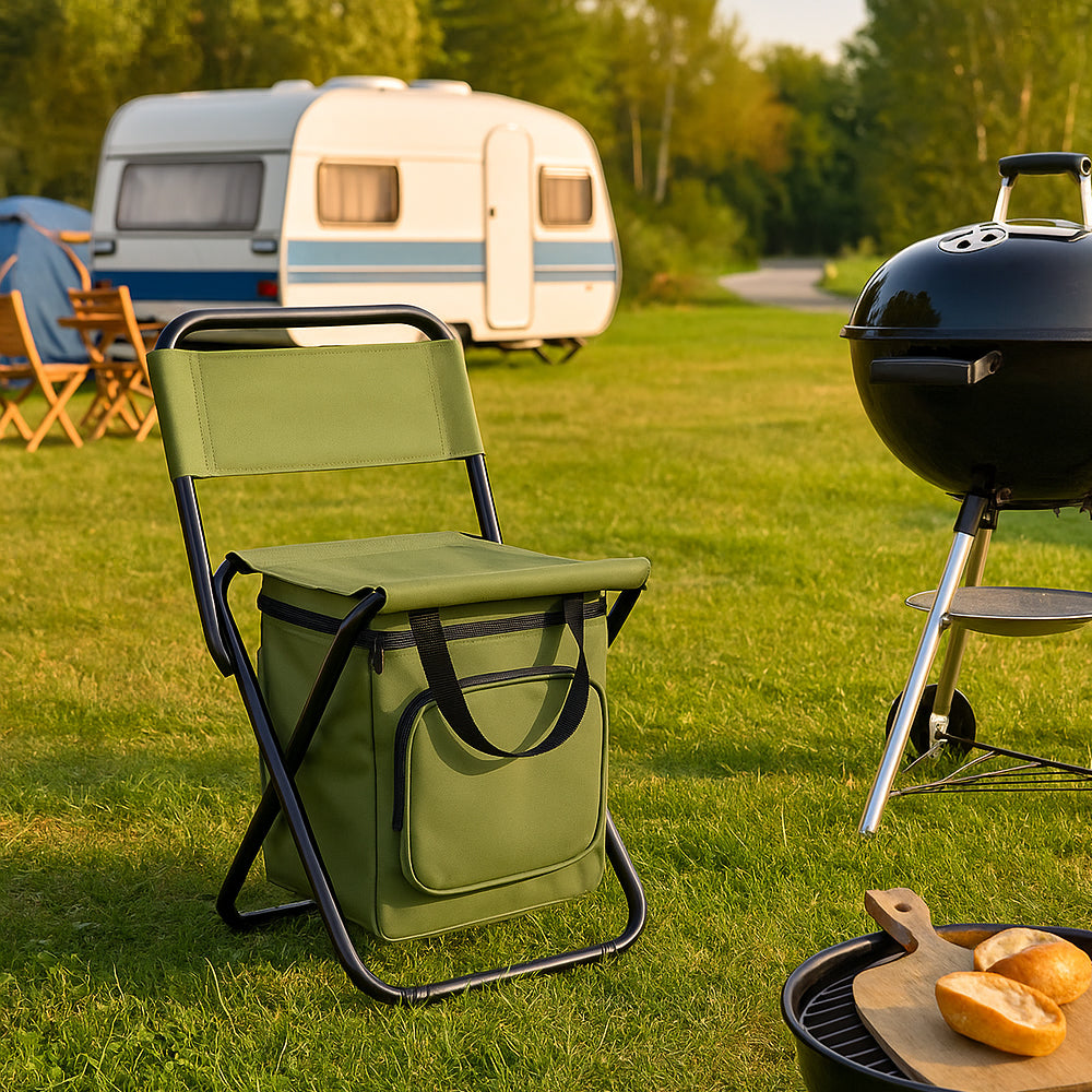 ChillZit Outdoor 3-in-1 Campingstoel met Koeltas en Rugleuning