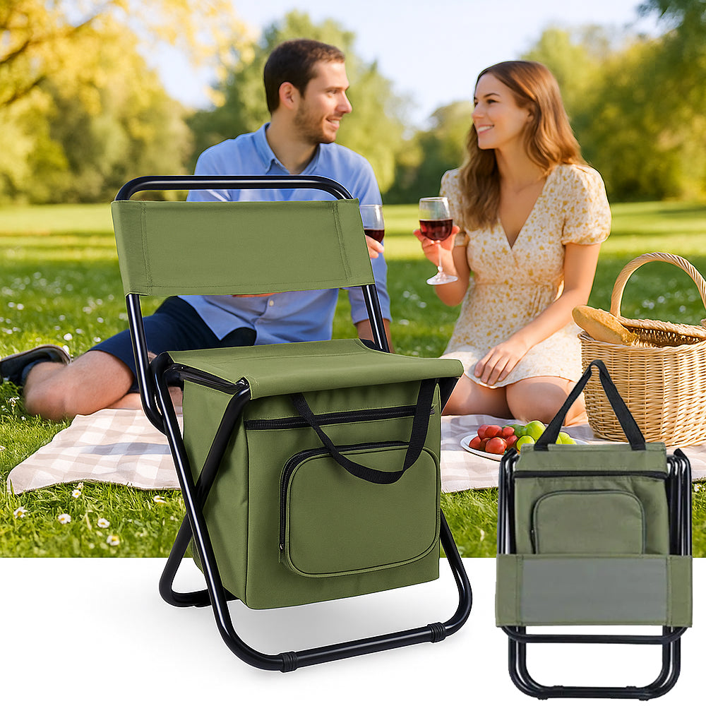 ChillZit Outdoor 3-in-1 Campingstoel met Koeltas en Rugleuning
