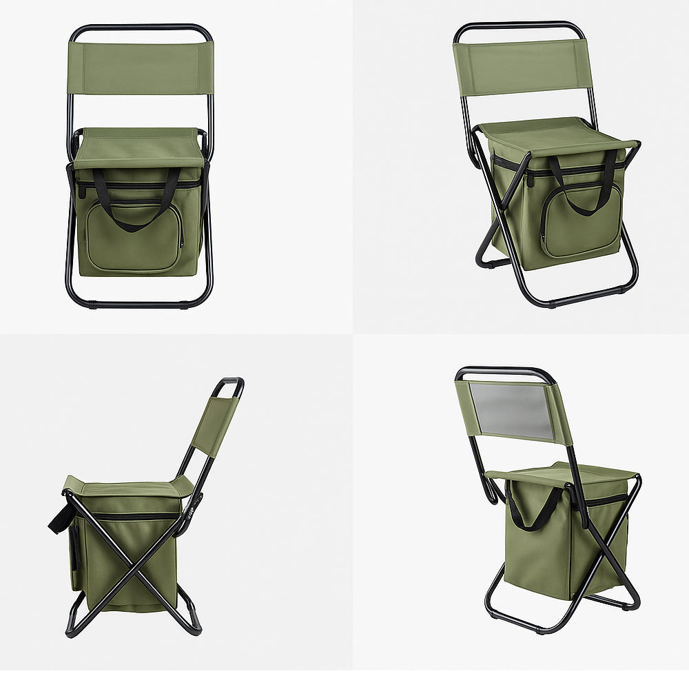 ChillZit Outdoor 3-in-1 Campingstoel met Koeltas en Rugleuning