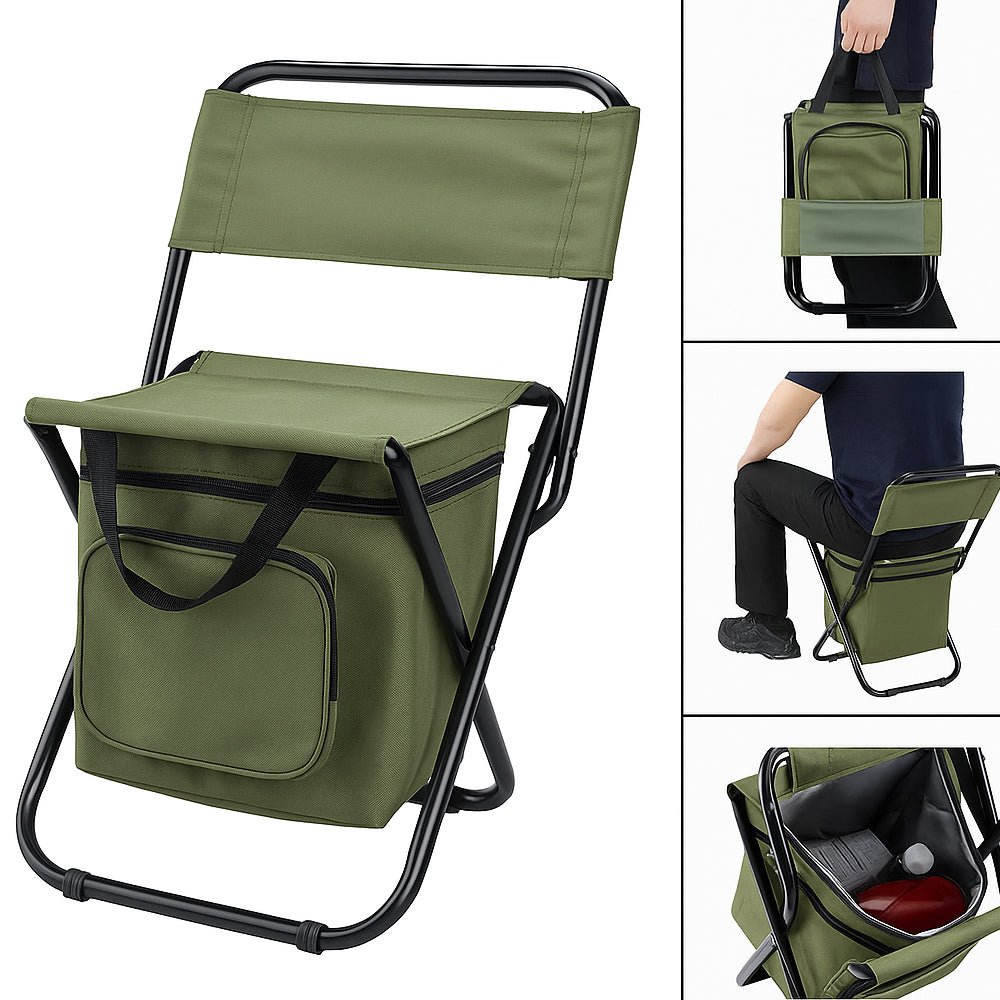 ChillZit Outdoor 3-in-1 Campingstoel met Koeltas en Rugleuning