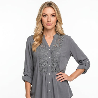 KantLuxe Tuniekblouse Met Elegante Details En Comfortabele Pasvorm