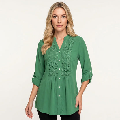 KantLuxe Tuniekblouse Met Elegante Details En Comfortabele Pasvorm