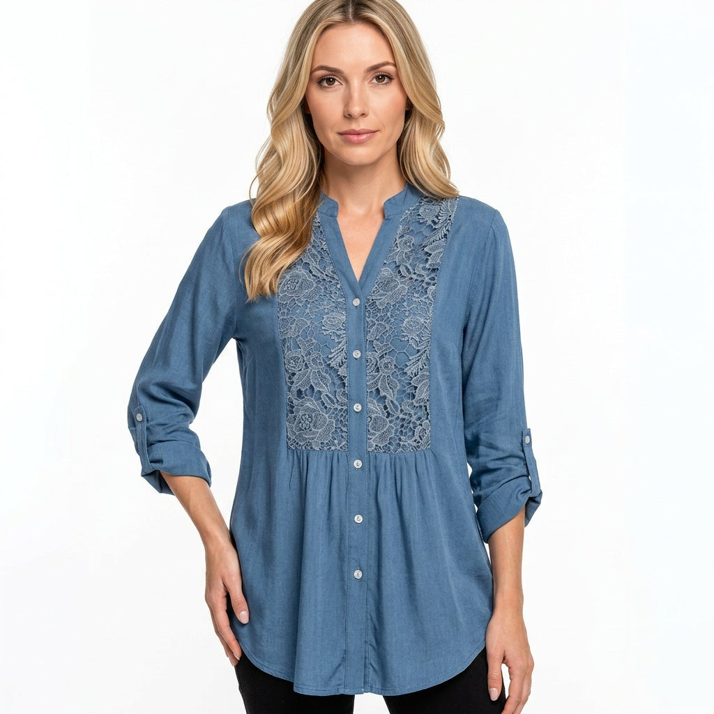 KantLuxe Tuniekblouse Met Elegante Details En Comfortabele Pasvorm