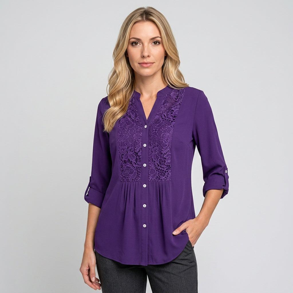 KantLuxe Tuniekblouse Met Elegante Details En Comfortabele Pasvorm