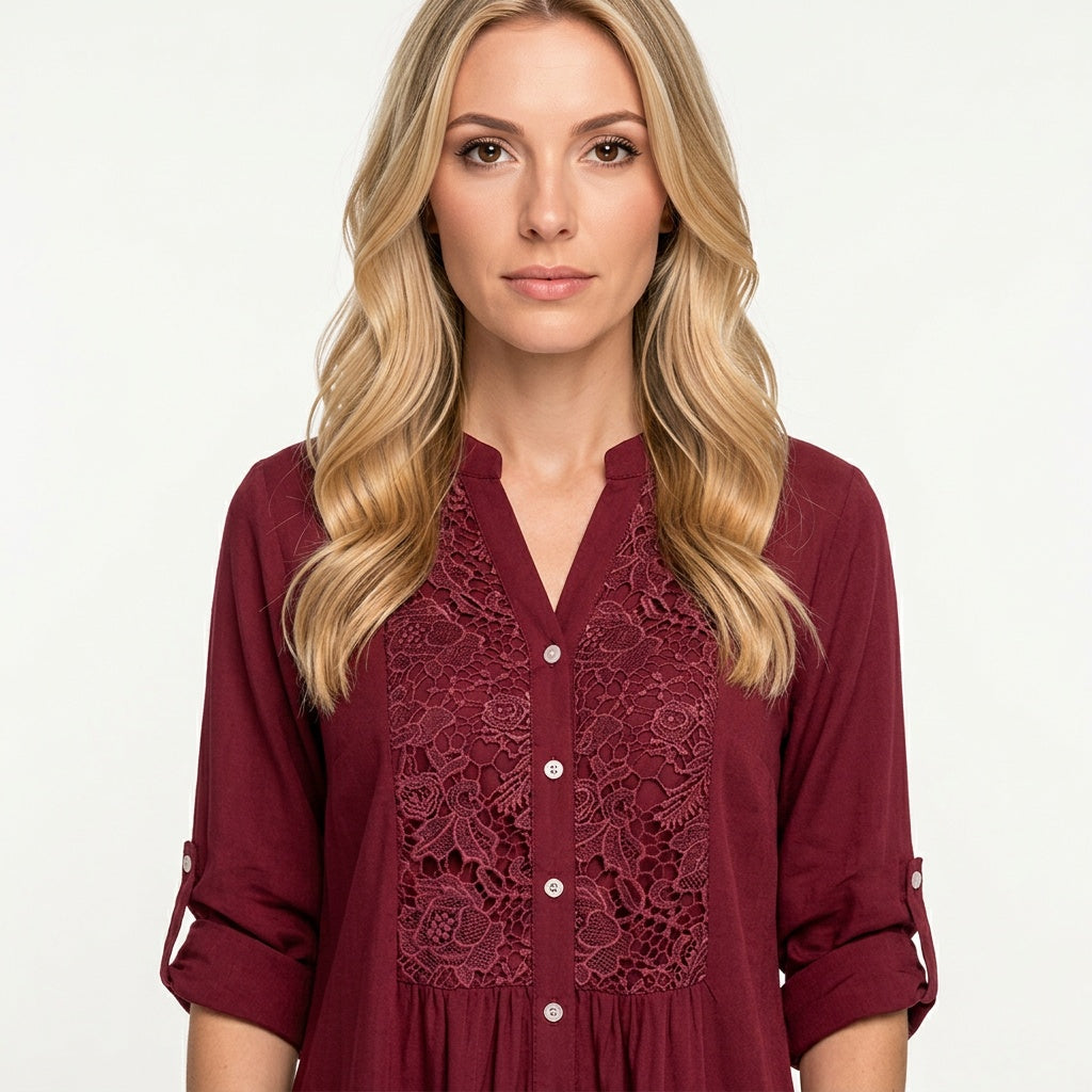 KantLuxe Tuniekblouse Met Elegante Details En Comfortabele Pasvorm