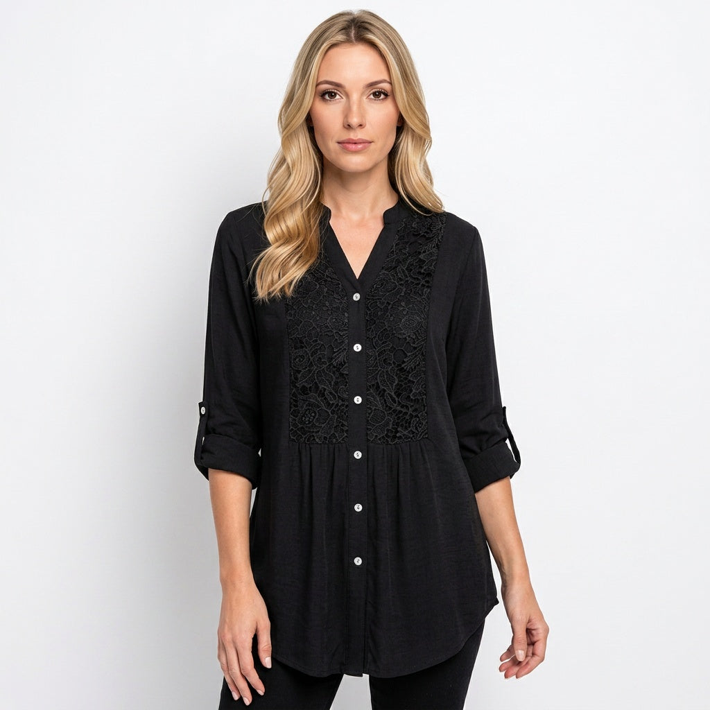 KantLuxe Tuniekblouse Met Elegante Details En Comfortabele Pasvorm