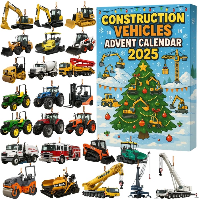 Graafpret Adventskalender 2025 – 24 Mini Bouwvoertuigen voor Kinderen