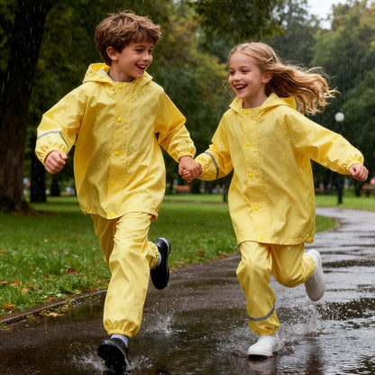 Kinder Regenpak 2-Delig – Regenjas met Capuchon en Regenbroek