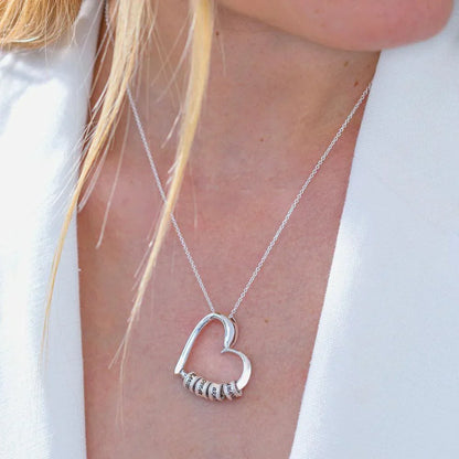 Liefshart Gepersonaliseerde Namenketting met Hart en Kralen