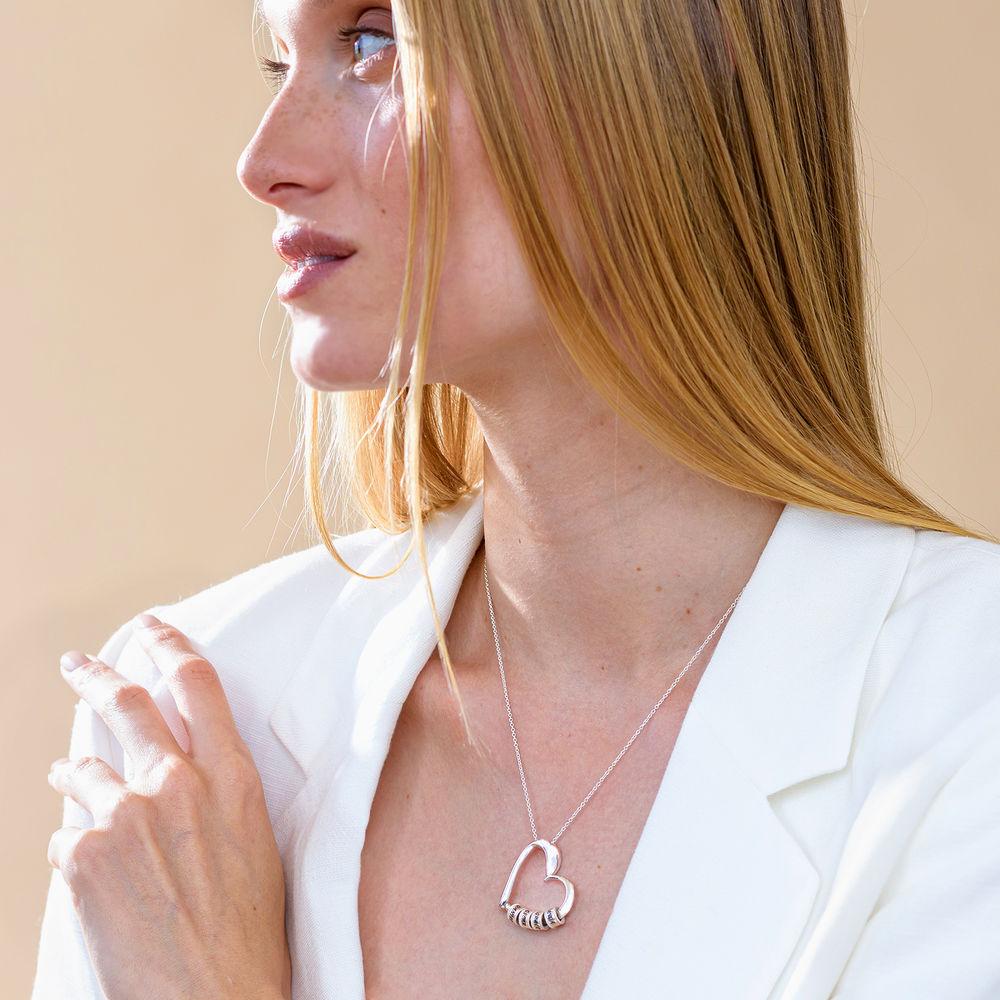 Liefshart Gepersonaliseerde Namenketting met Hart en Kralen