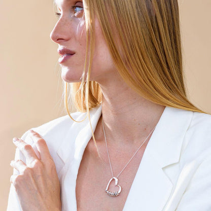 Liefshart Gepersonaliseerde Namenketting met Hart en Kralen