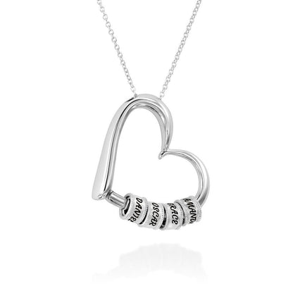 Liefshart Gepersonaliseerde Namenketting met Hart en Kralen