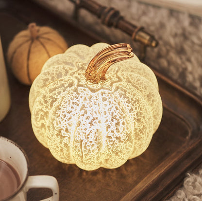 Herfstaura Glazen LED Pompoenlicht voor Halloween Decoratie