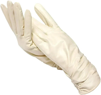 Winterzacht Dameshandschoenen van Schapenleer met Warme Wolvoering
