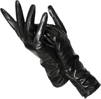 Winterzacht Dameshandschoenen van Schapenleer met Warme Wolvoering
