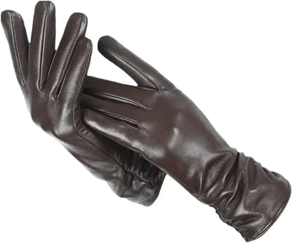 Winterzacht Dameshandschoenen van Schapenleer met Warme Wolvoering