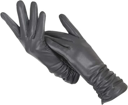 Winterzacht Dameshandschoenen van Schapenleer met Warme Wolvoering