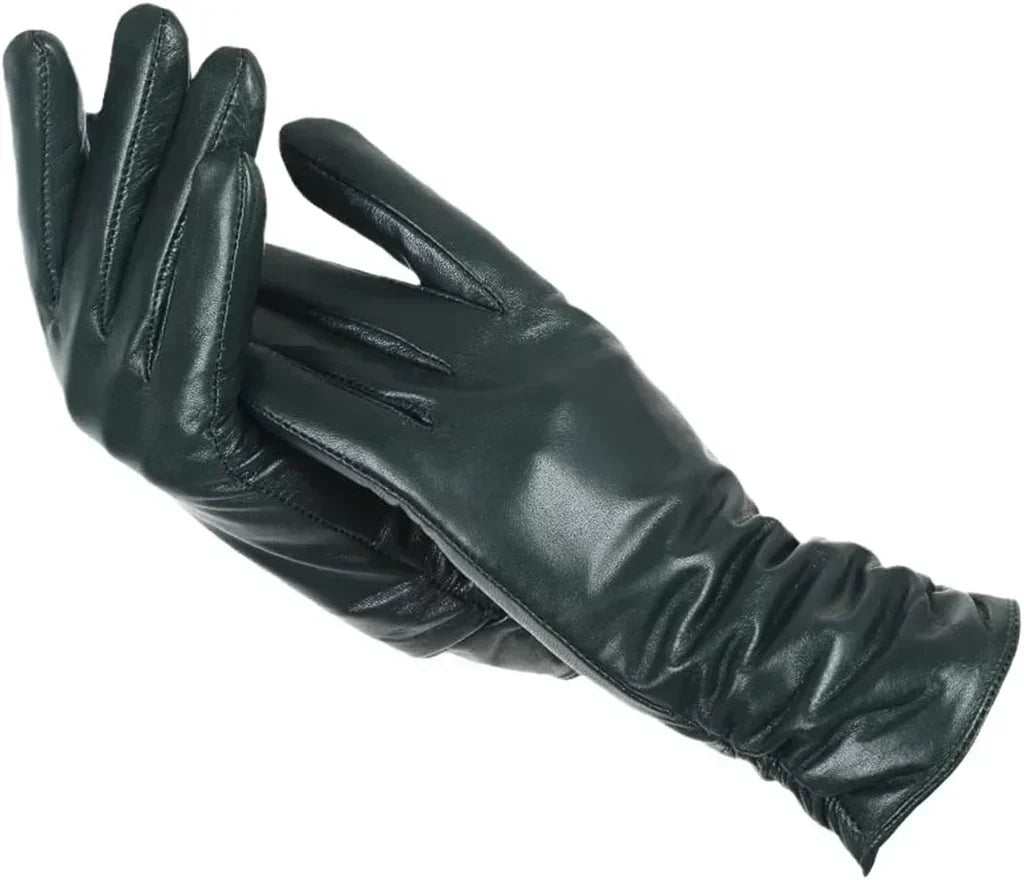 Winterzacht Dameshandschoenen van Schapenleer met Warme Wolvoering