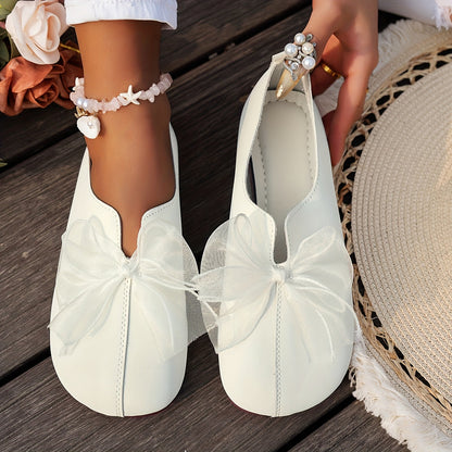 Dames ballerina's Fleur met strikdetail en platte zool