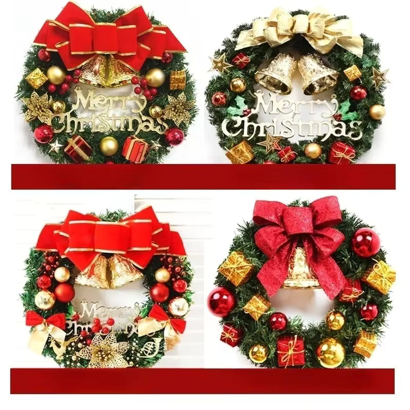 Feestglans Kerstkrans 30 cm – Decoratie in Rood, Goud en Groen