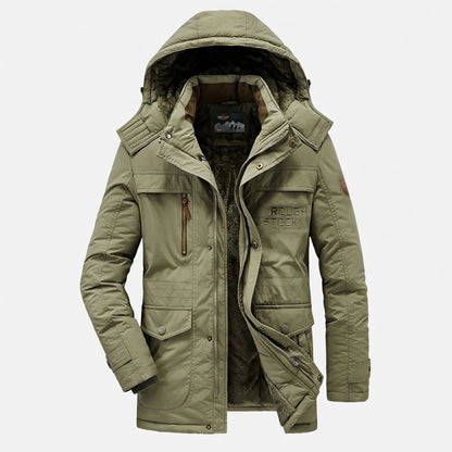 Heren Winterparka met Capuchon en Warme Voering