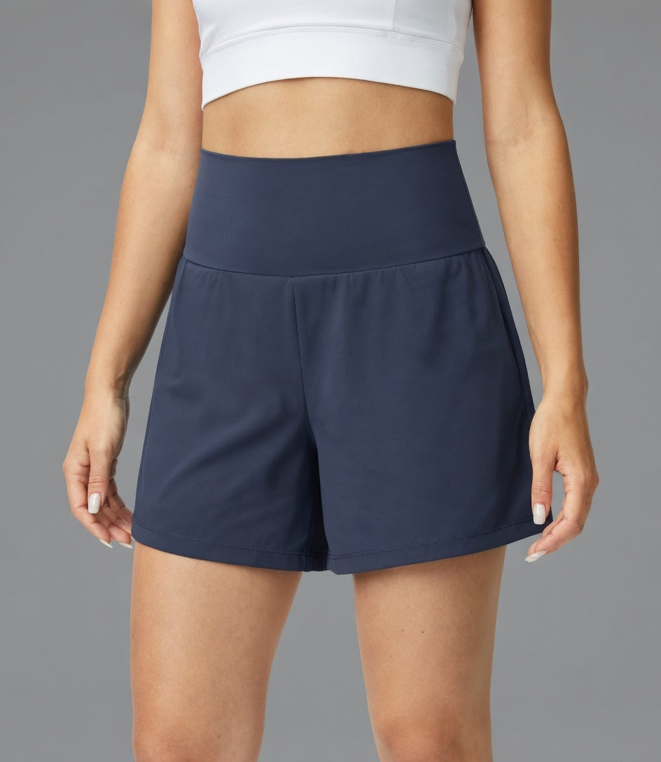 Lyvera Dames 2-in-1 Sportshort – Ademend Hardloopshort met Binnenbroek