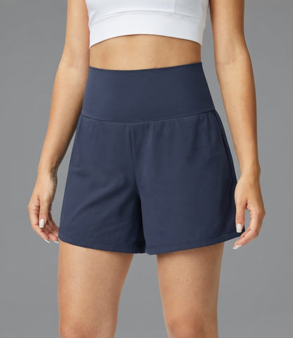 Lyvera Dames 2-in-1 Sportshort – Ademend Hardloopshort met Binnenbroek