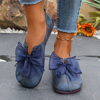 Dames ballerina's Fleur met strikdetail en platte zool