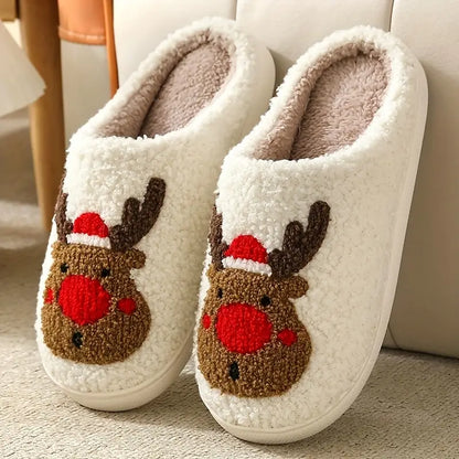 Yvette Kerstpantoffels – Warme Dames Huisslippers met Antislipzool