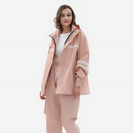 Damesregenpak Rainora – Waterdicht en Lichtgewicht in Beige, Roze en Bruin