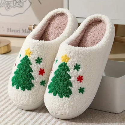 Yvette Kerstpantoffels – Warme Dames Huisslippers met Antislipzool
