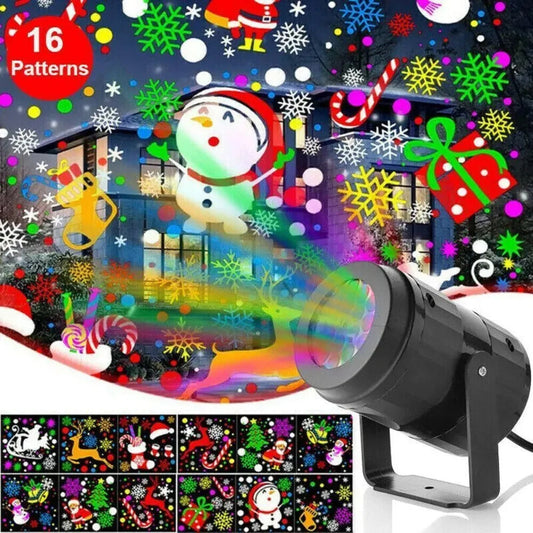 Sneeuwlicht kerstprojector met 16 patronen voor binnen en buiten