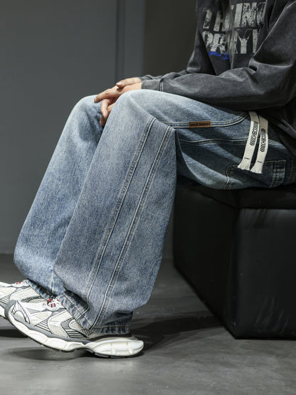 Heren Baggy Jeans – Losse Streetwear Pasvorm met Trekkoord