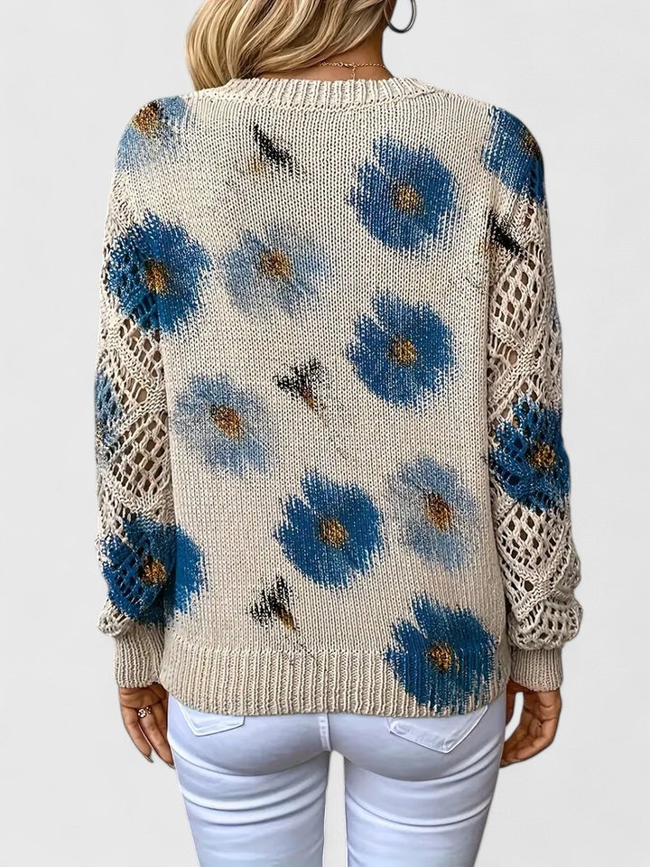 LavendelBloesem Elegante Dames Cardigan Bloemen V-hals Vest Comfort