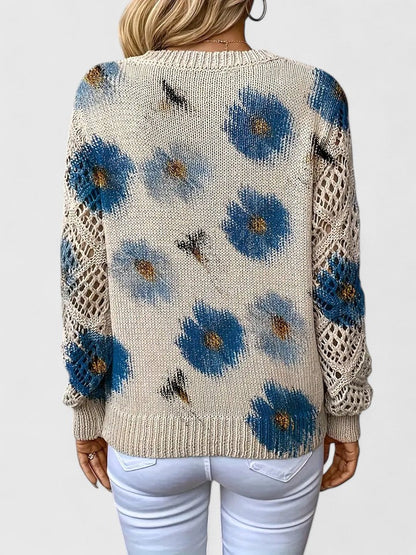 LavendelBloesem Elegante Dames Cardigan Bloemen V-hals Vest Comfort