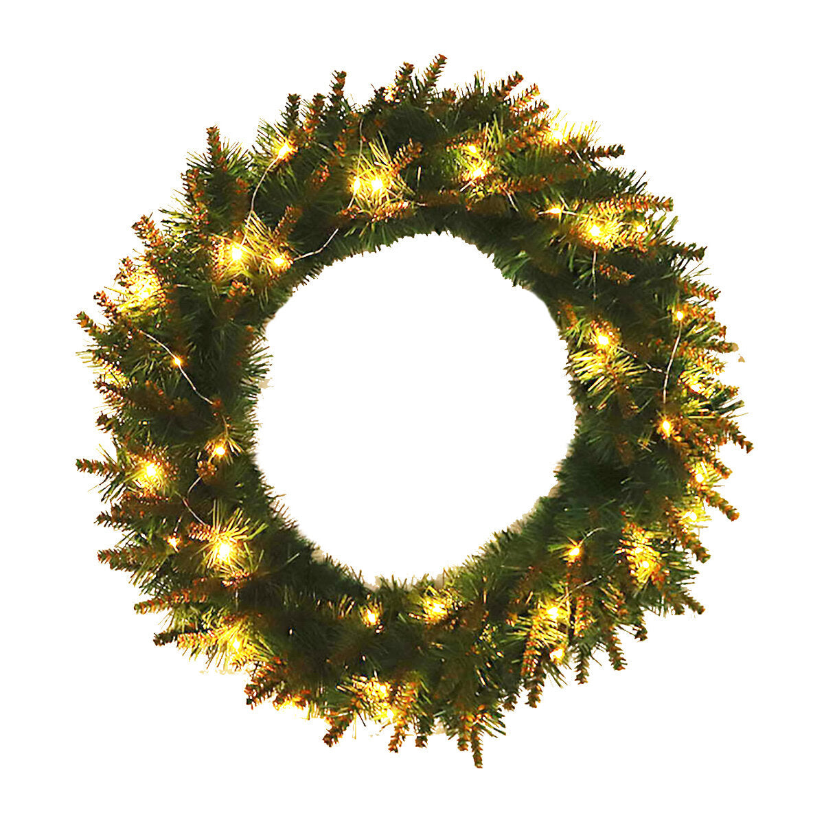 Kerstkrans met LED – Groene Deur- en Wanddecoratie voor Kerst