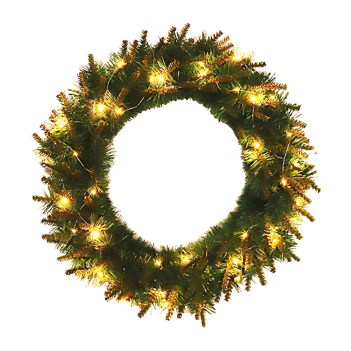 Kerstkrans met LED – Groene Deur- en Wanddecoratie voor Kerst