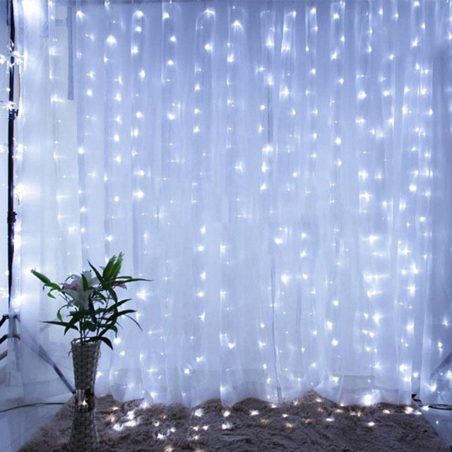 Elegante LED Lichtgordijn – afstandsbediening met timer en 8 lichtstanden