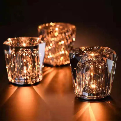 CrystalGlow - Draadloze kristallen lamp met LED-verlichting