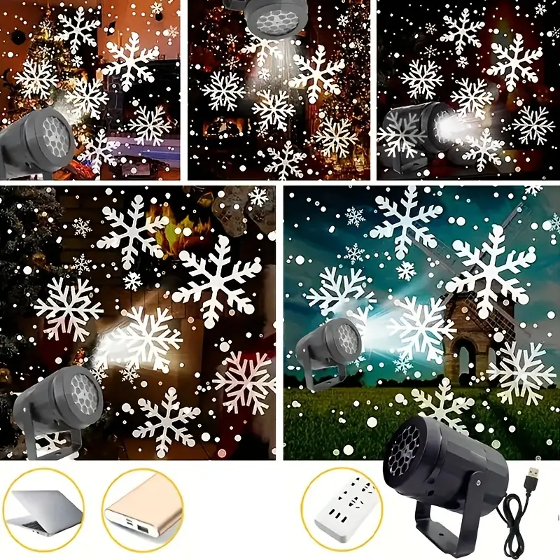 Sneeuwvlokshow – LED kerstprojector met bewegende sneeuwvlokken