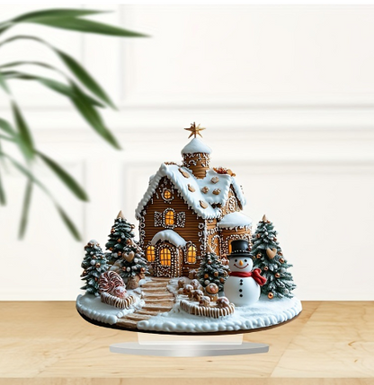 Verlicht Peperkoekhuisje Kerstdecoratie – Warmwit Licht voor Tafel