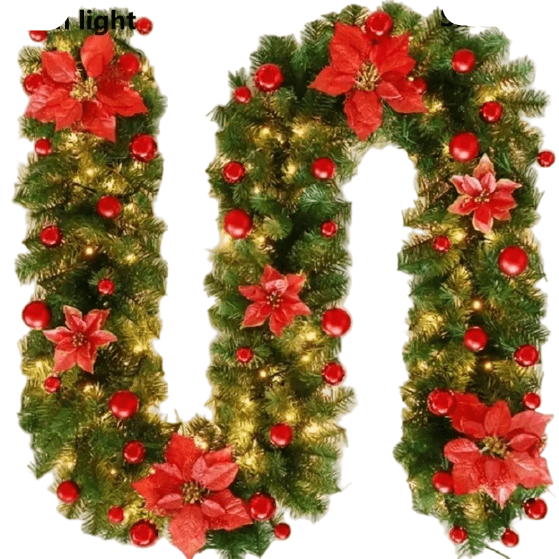 Verlichte Kerstslinger 2,7 m met Warmwitte LED Verlichting