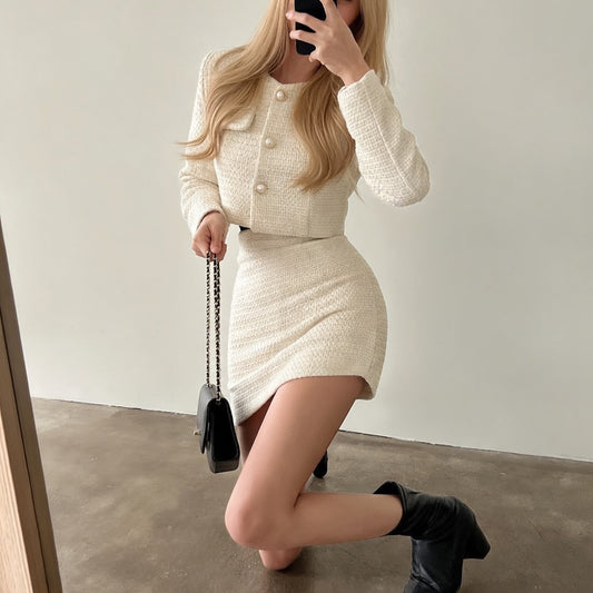 Elise Blazer Set Dames – Elegante Rok en Blazer Outfit