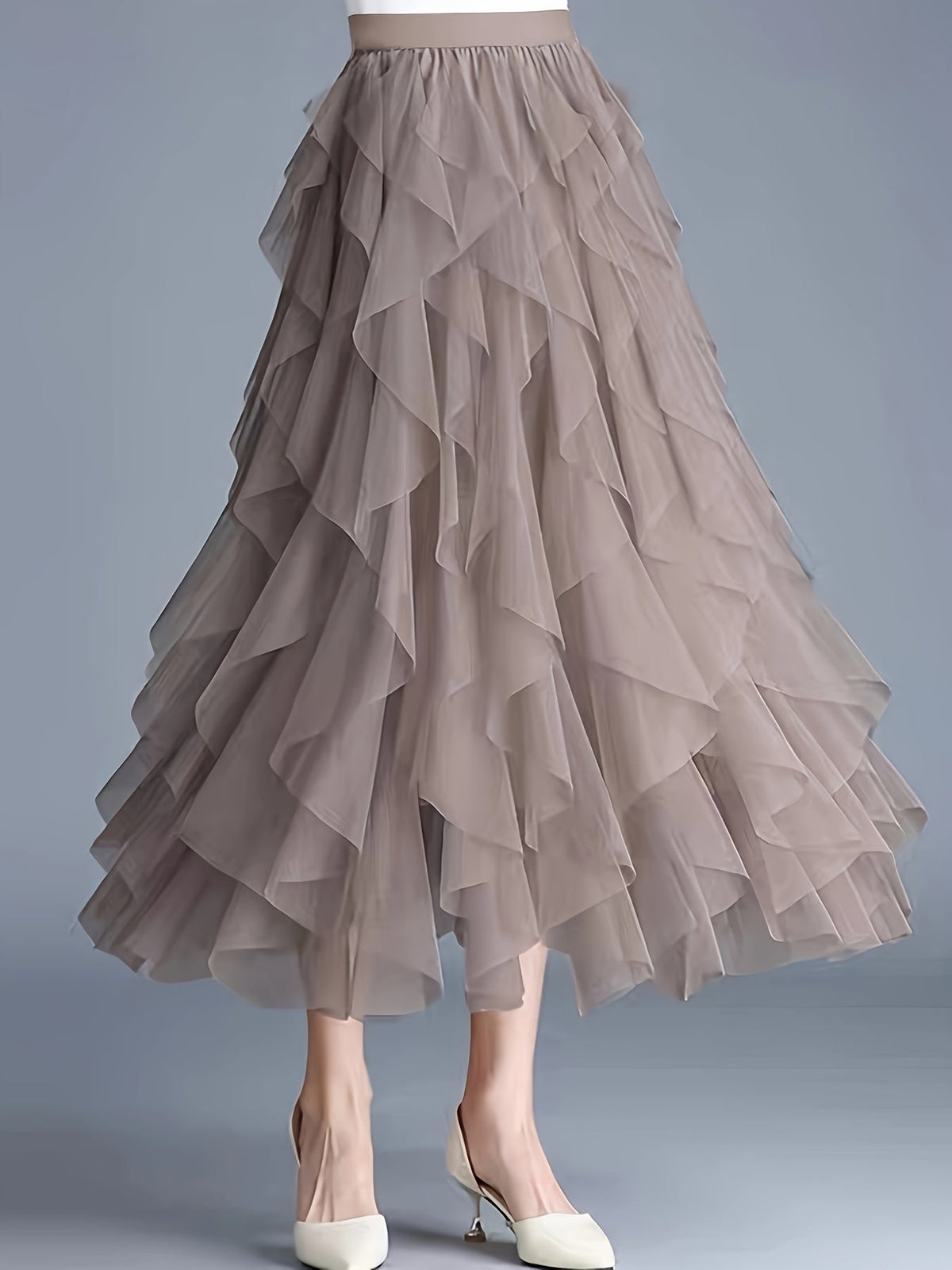 Damesrok Elegante Meerlaags Volant Romantische Feestjurk