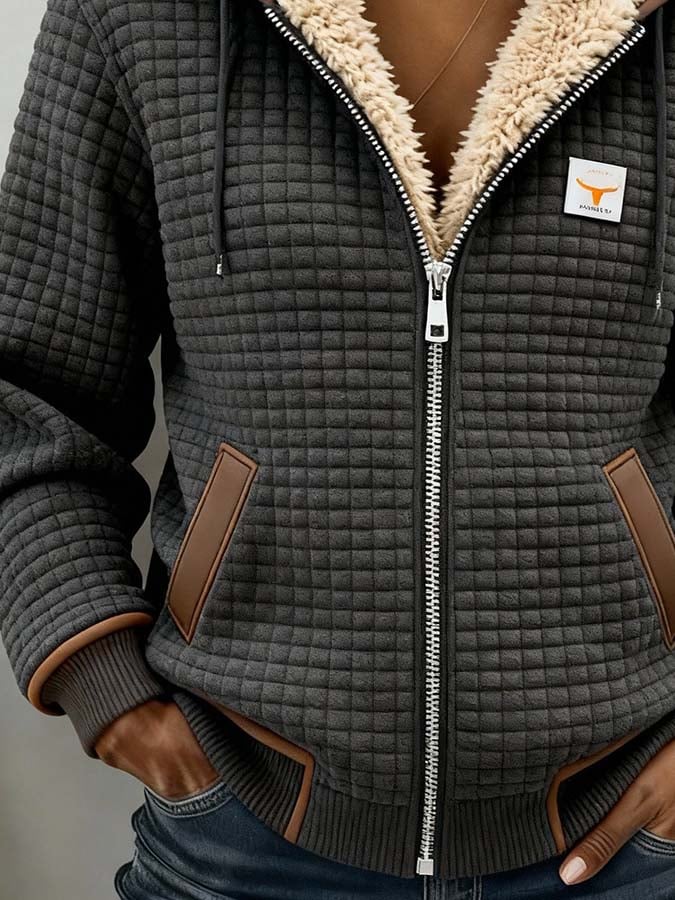 Winterwarm Damesjas met Warme Fleecevoering en Gewatteerde Stof