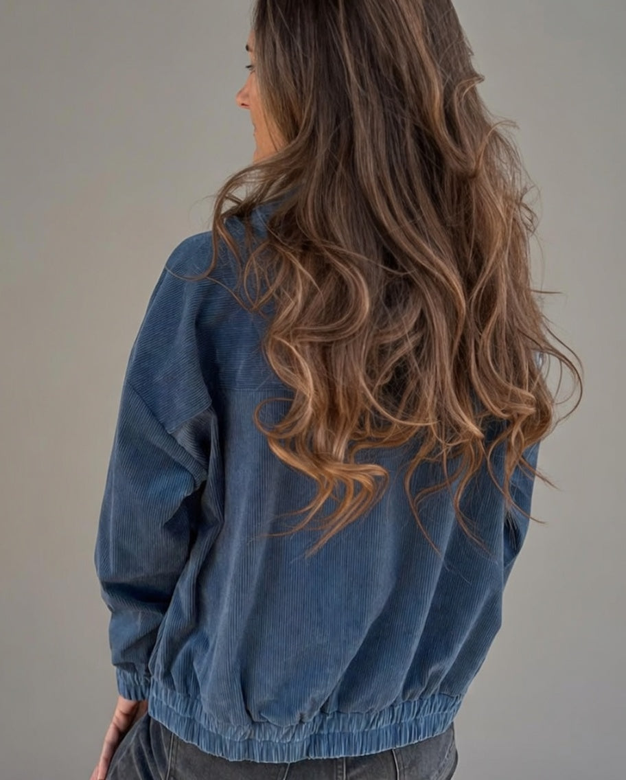 Corduroy Lentejas met Capuchon voor Dames – Lichtgewicht Casual Voorjaarsjack